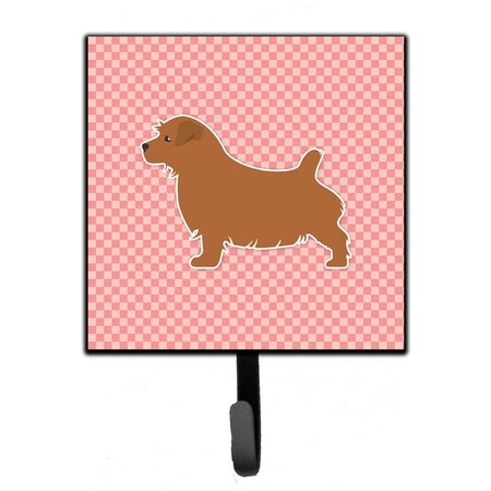Micasa Norfolk Terrier Checkerboard Pink Leash or Key Holder MI230108